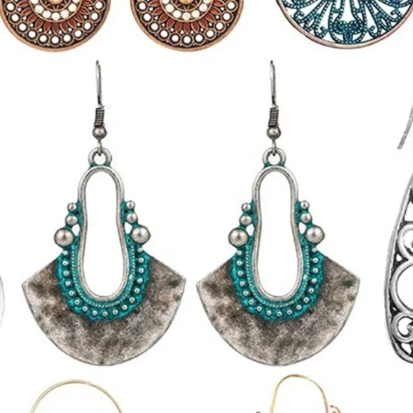 🥳🥳NEW🥳🥳GORGEOUS!! Vintage Boho Dangle Earrings 🥳🥳 - Picture 1 of 14